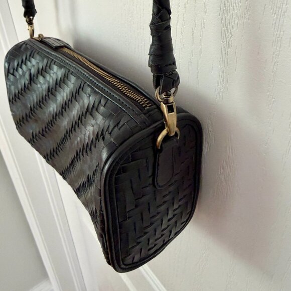 Bembien Black Woven Leather Gigi Crossbody Bag - Picture 7 of 16